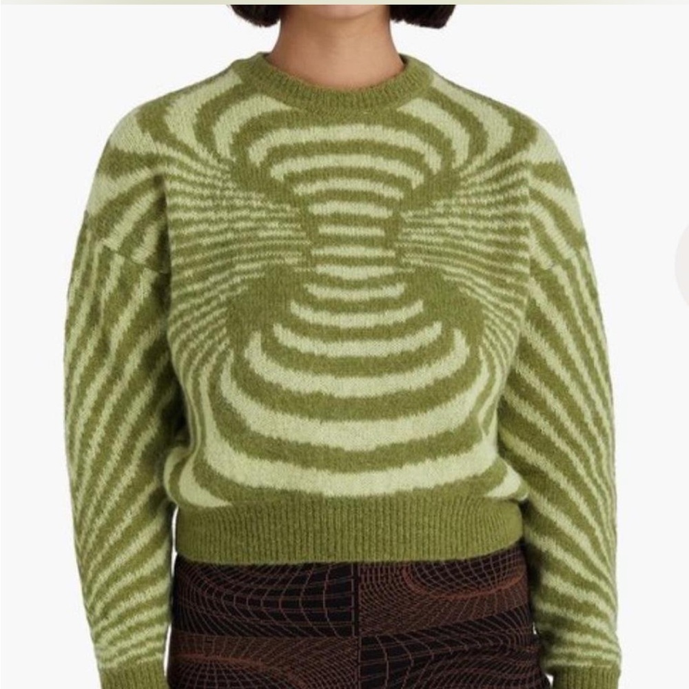 Paloma Wool Green Patterned Illusion Sweater